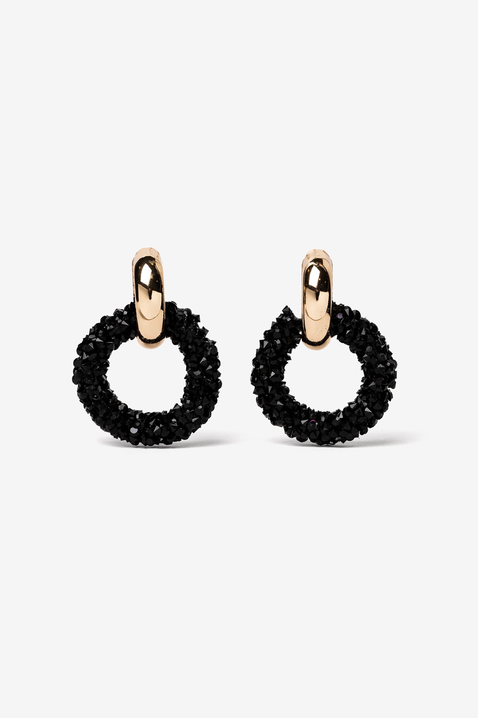 Modern Black Hoop Earrings