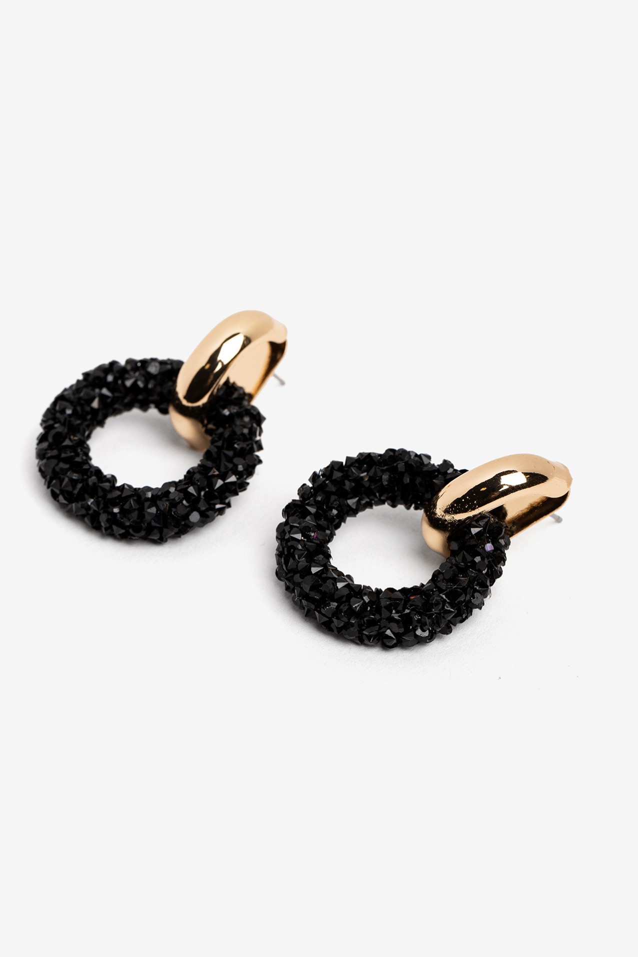 Modern Black Hoop Earrings