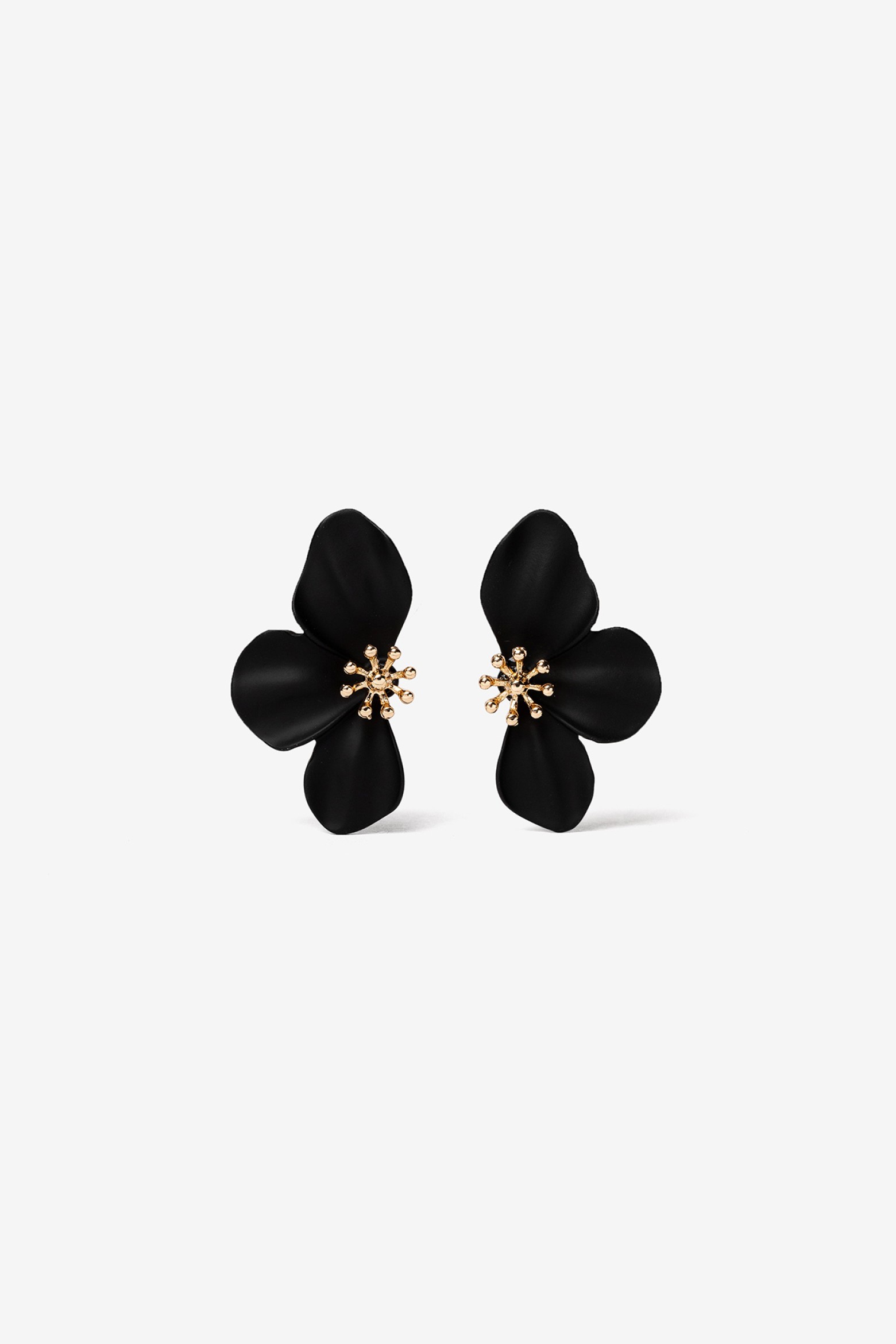 Black Floral Earrings