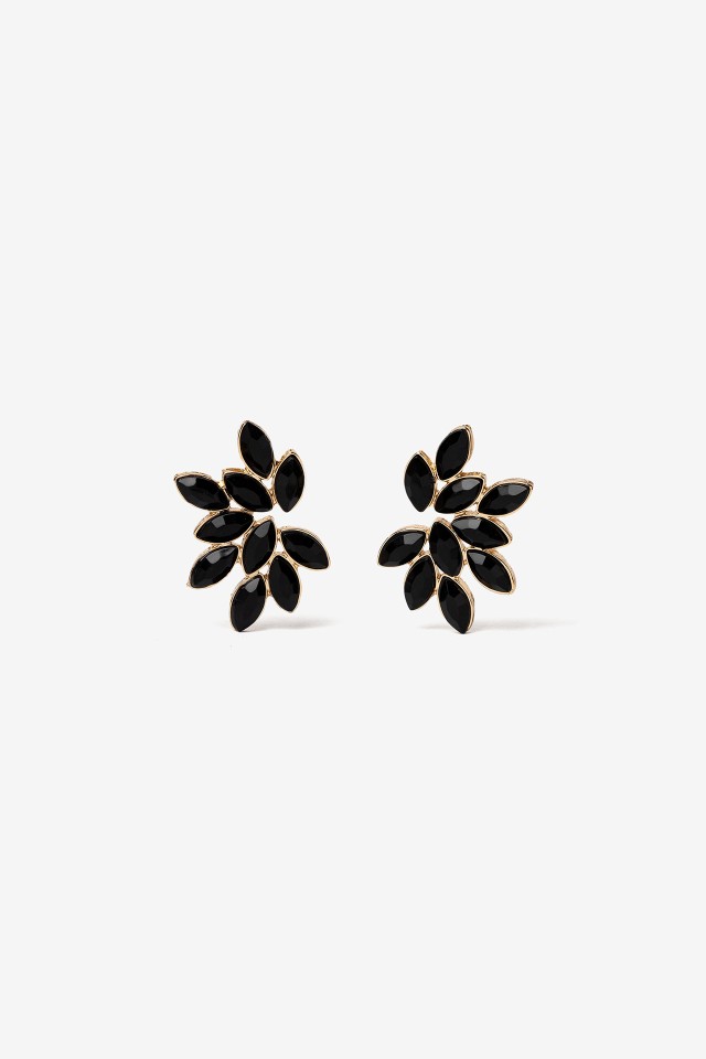 Black Floral Earrings