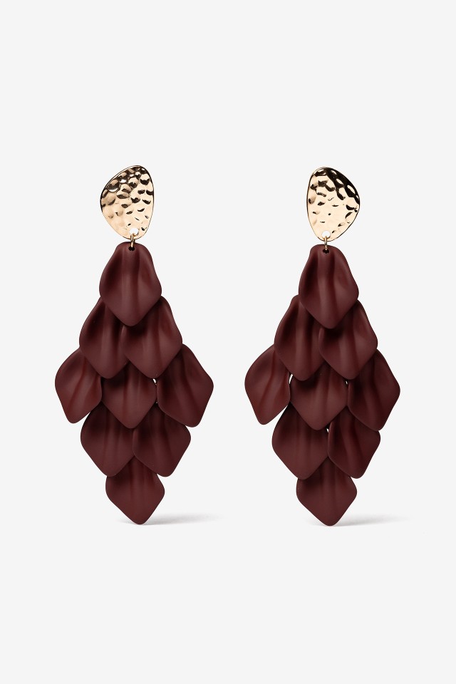 Brown Petal Earrings