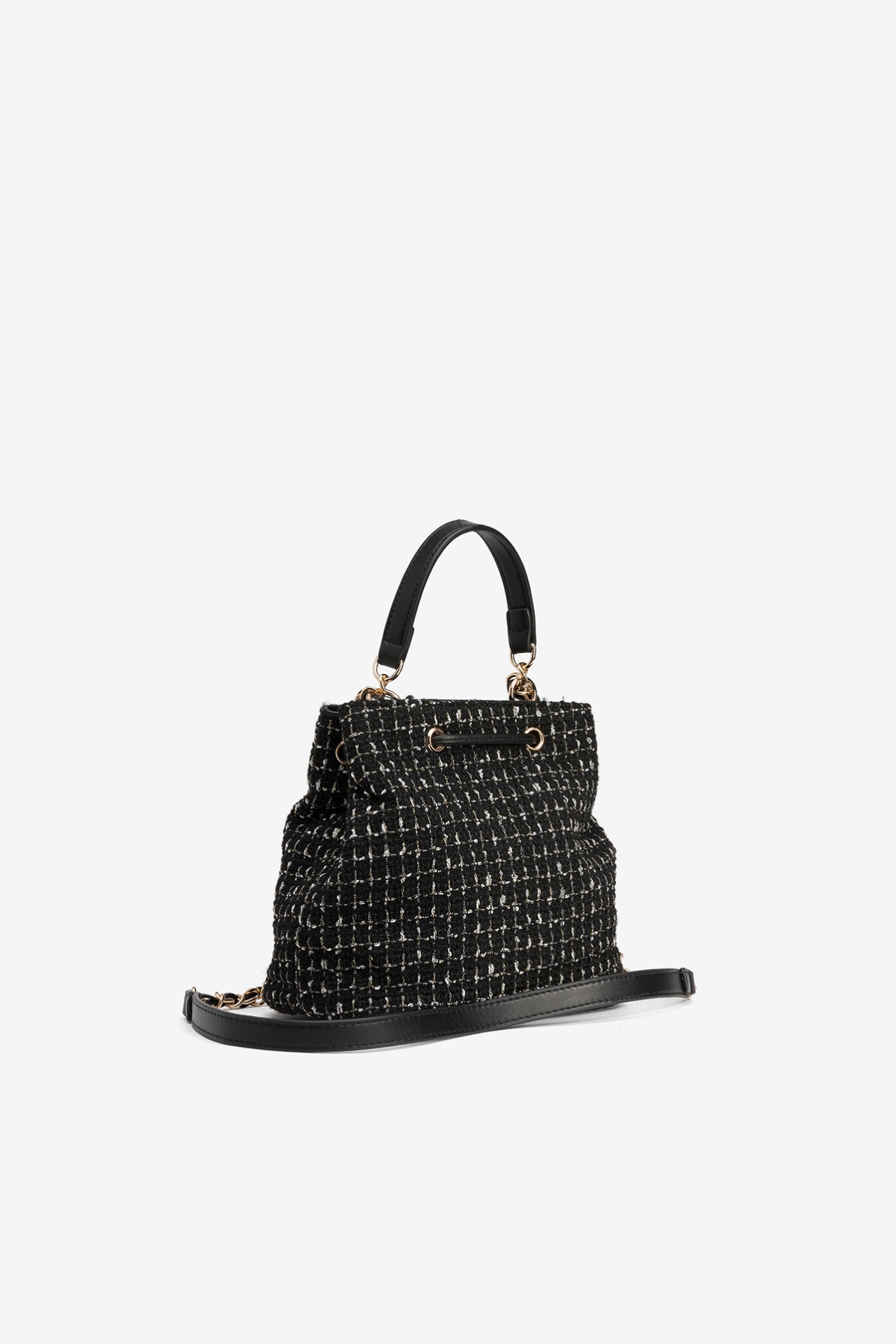 Black Tweed Chain Bag