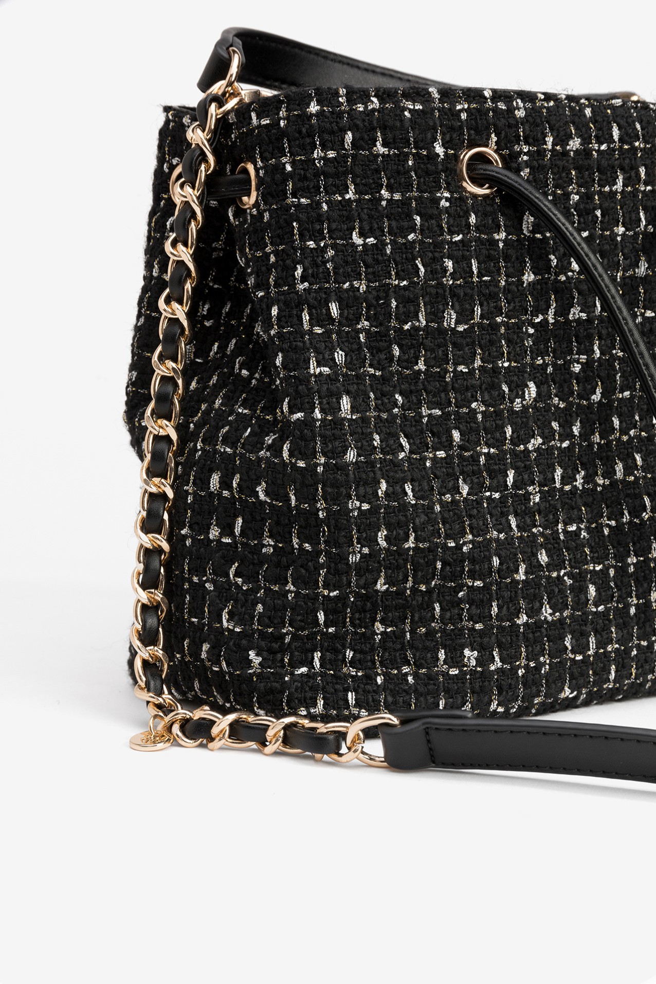 Black Tweed Chain Bag