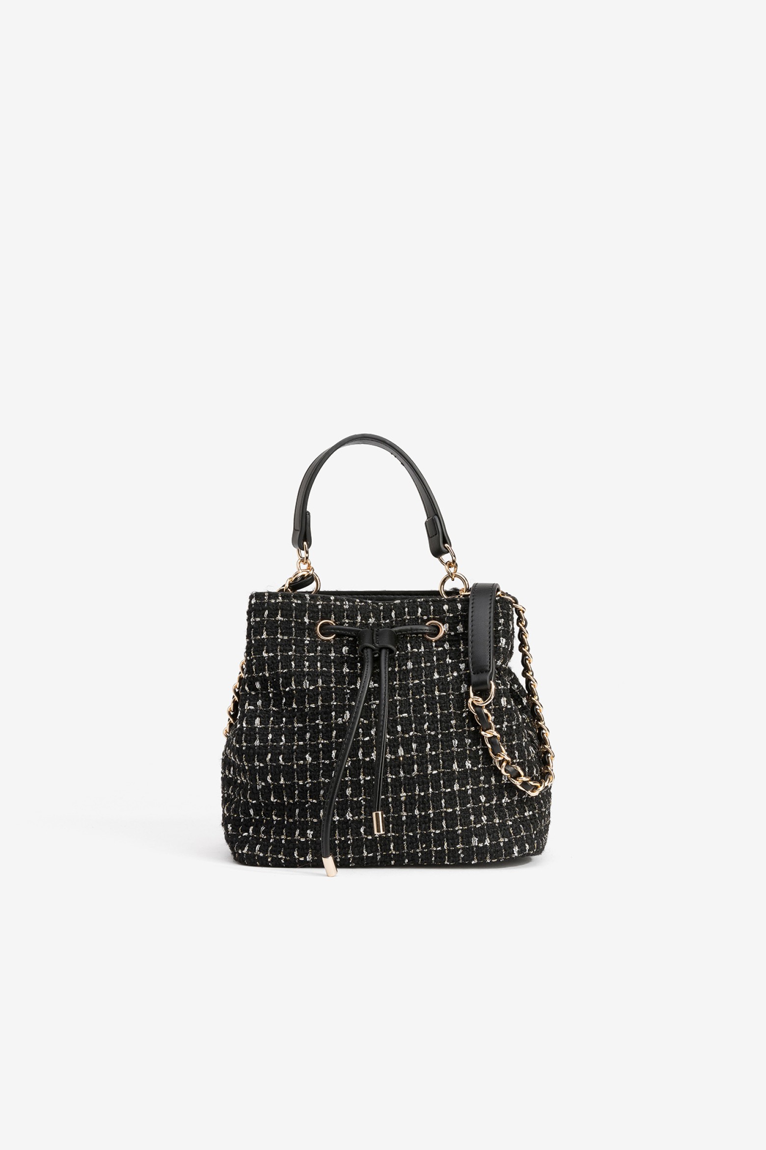 Black Tweed Chain Bag