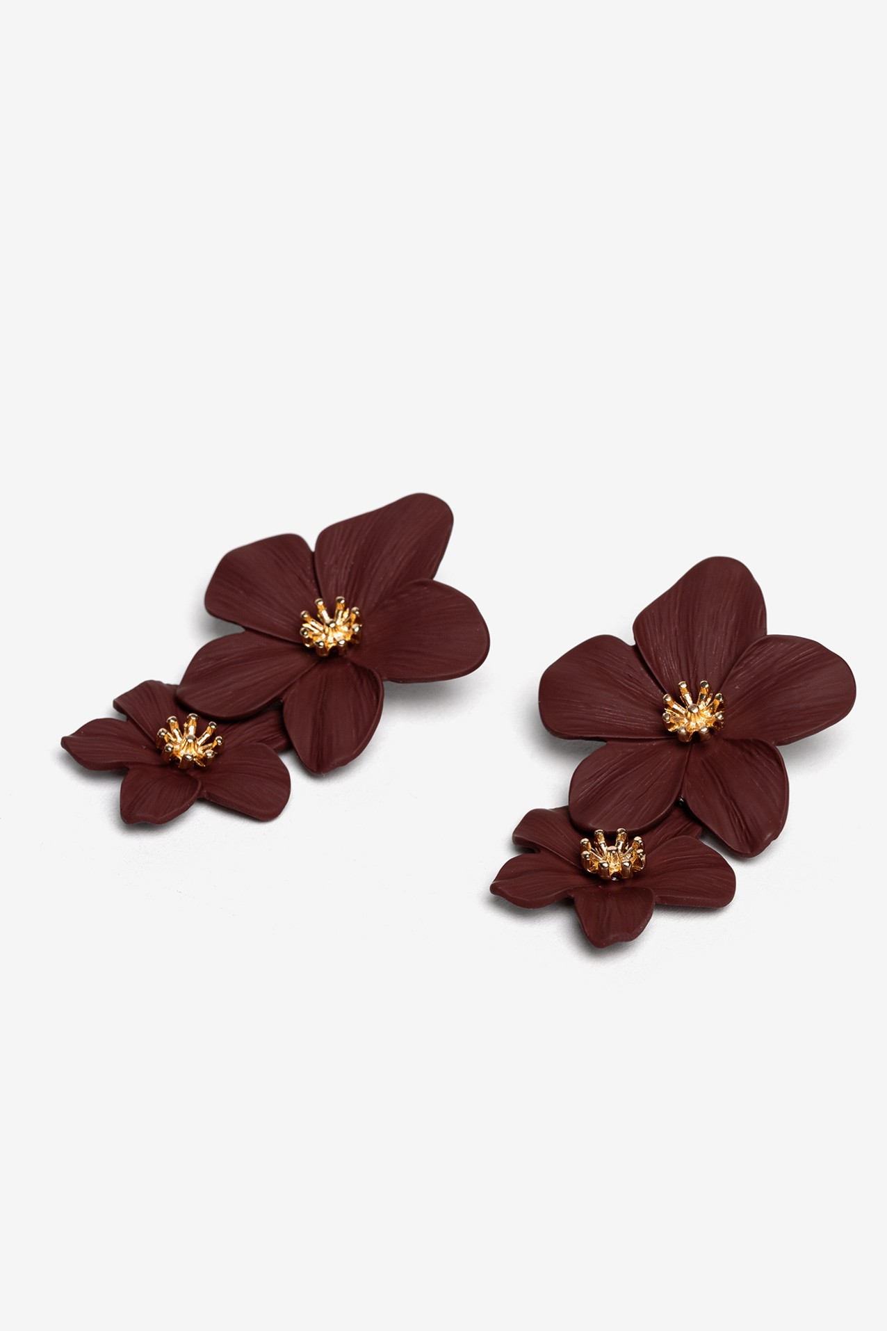 Floral Burgundy Earrings