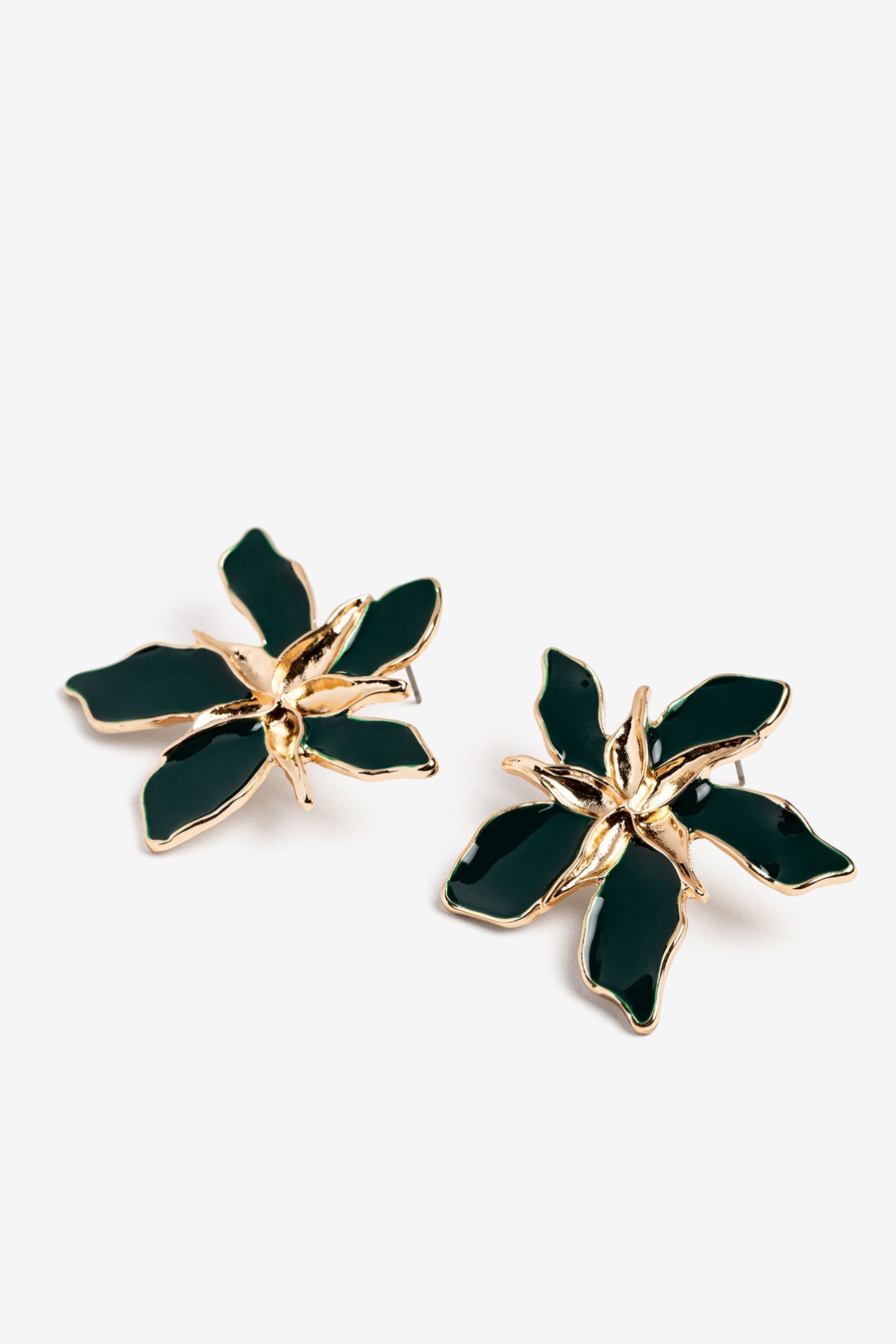 Green Floral Earrings