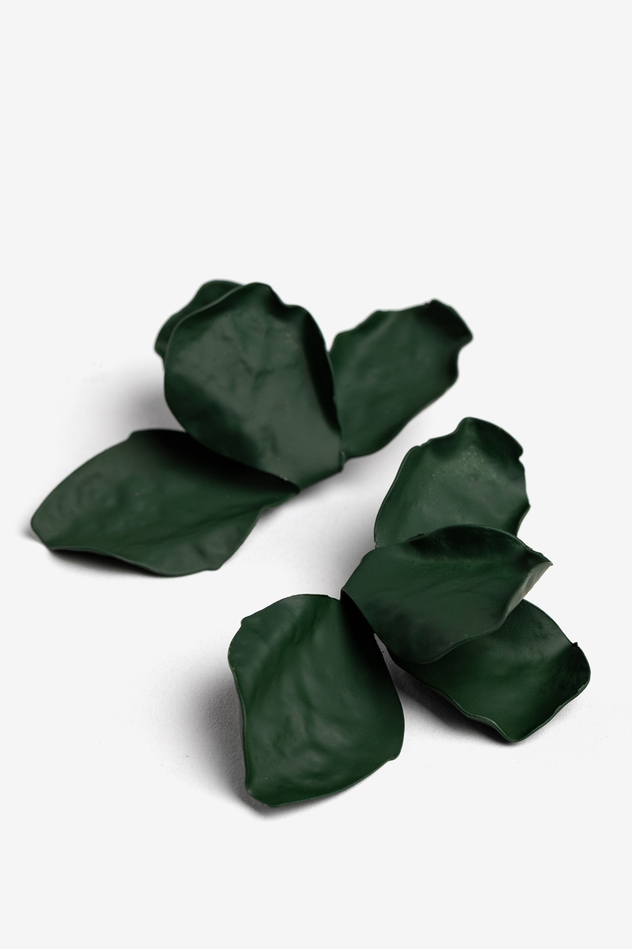 Dark Green Floral Earrings