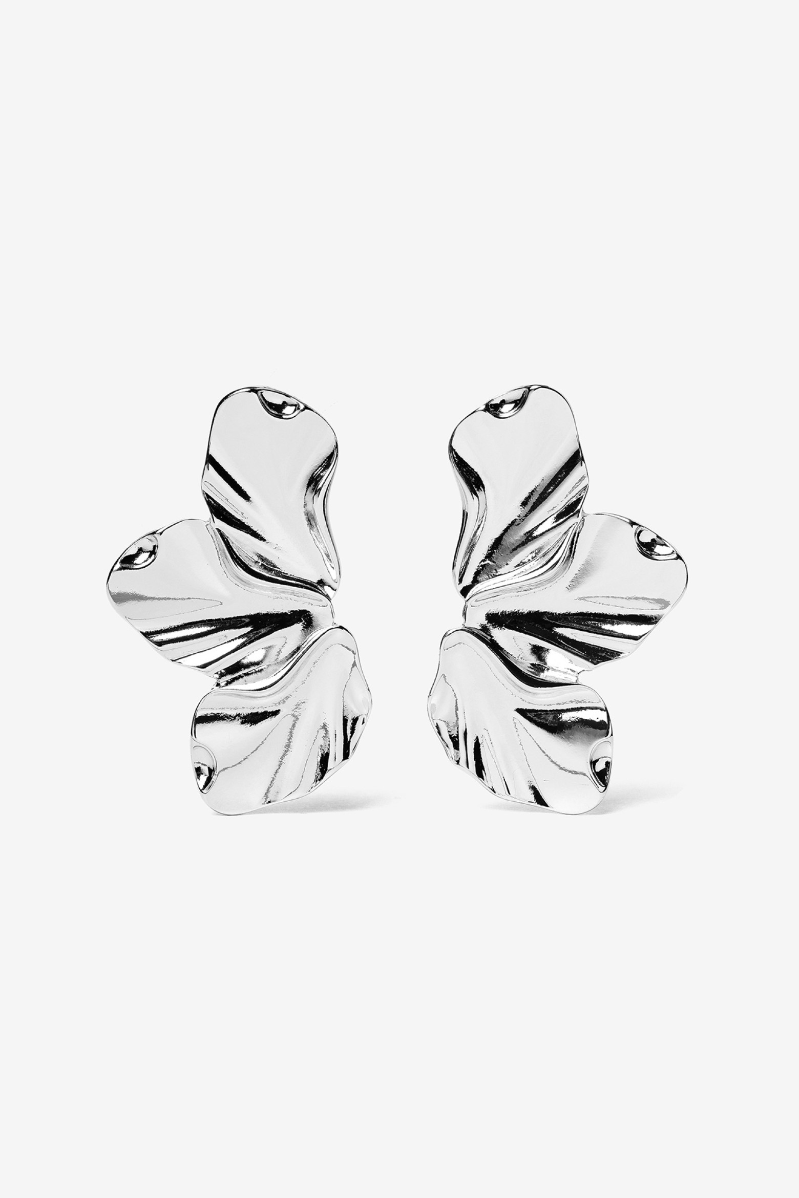 Silver Floral Earrings