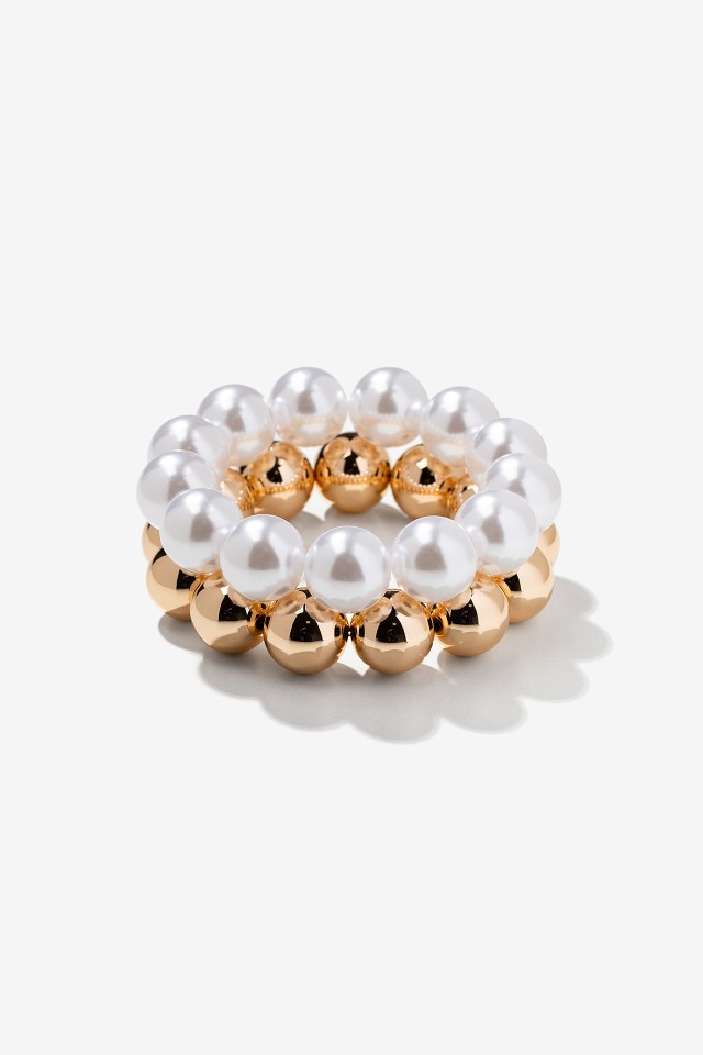 Gold Pearl Elastic Bracelet