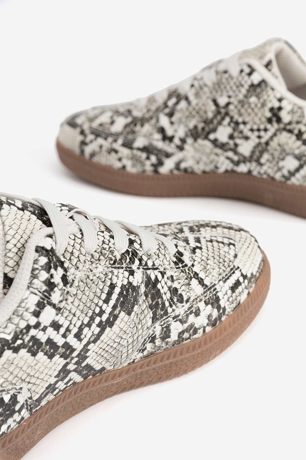 Beige Animal Print Sneakers