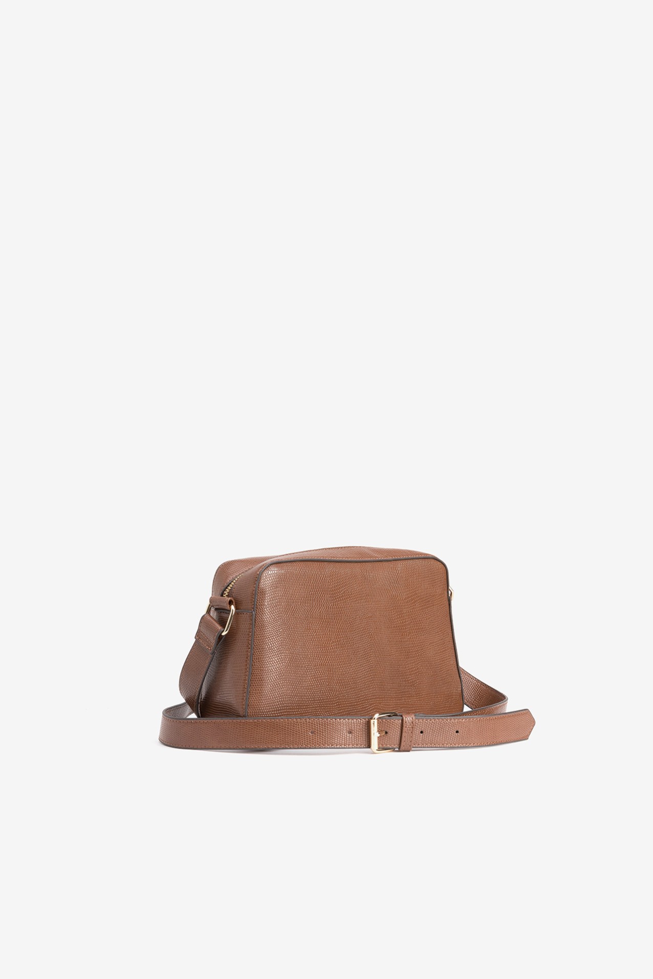 Brown Textured Crossbody Bag