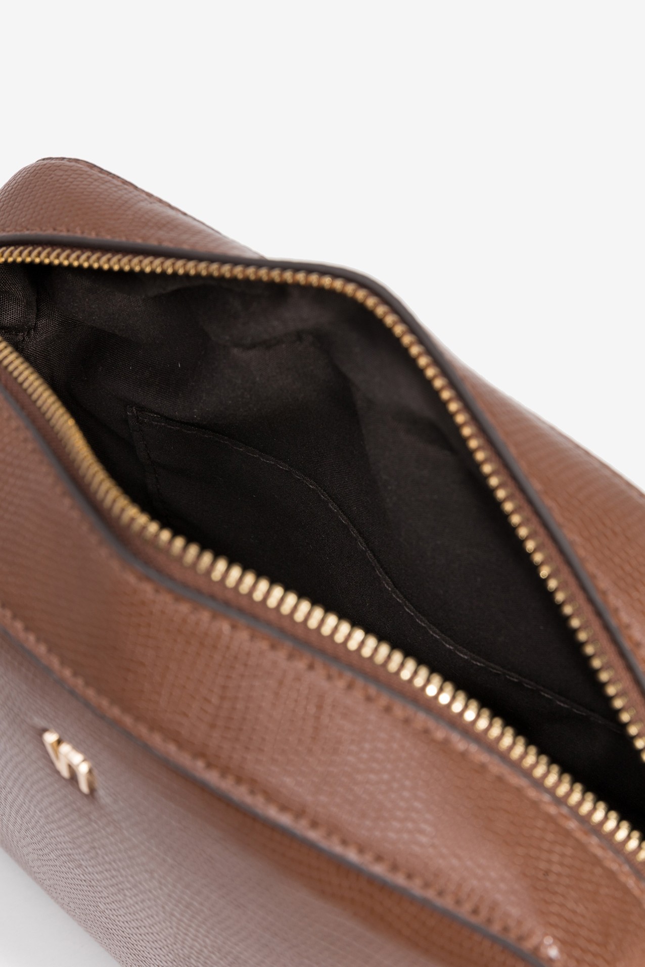 Brown Textured Crossbody Bag