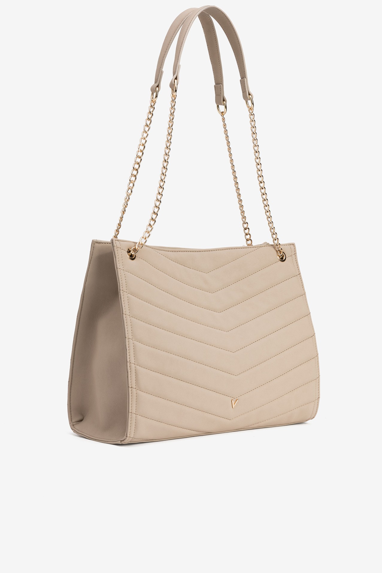 Bolso beige con cadena