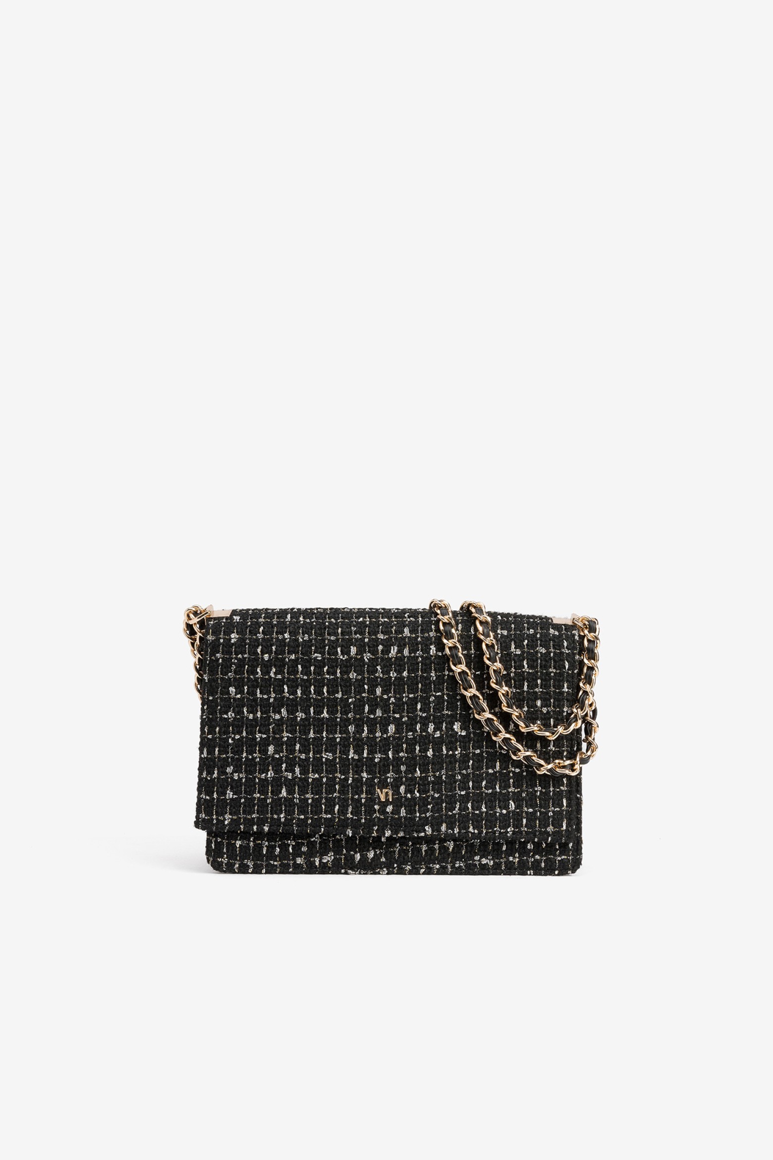 Chic Tweed Chain Wallet