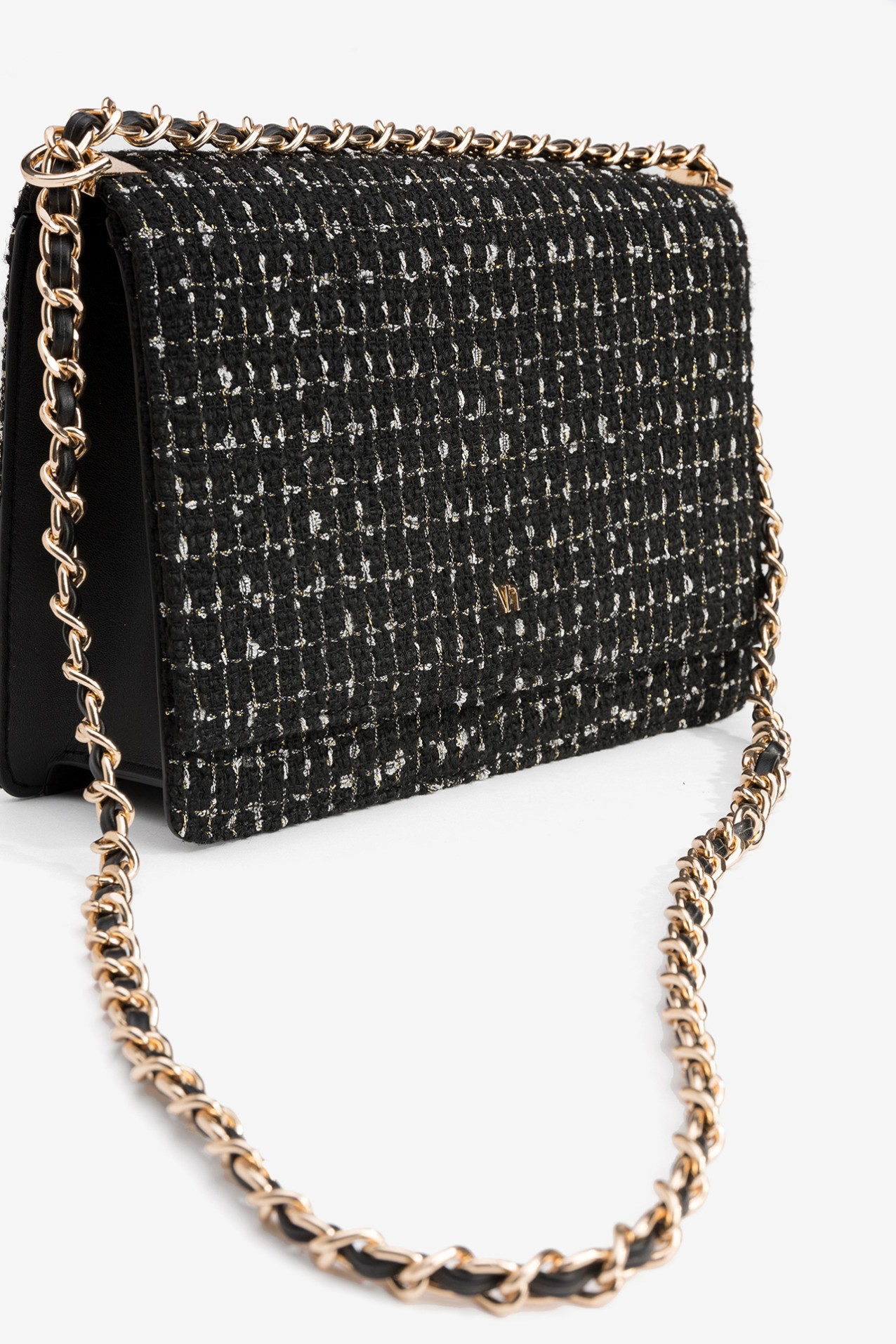 Chic Tweed Chain Wallet