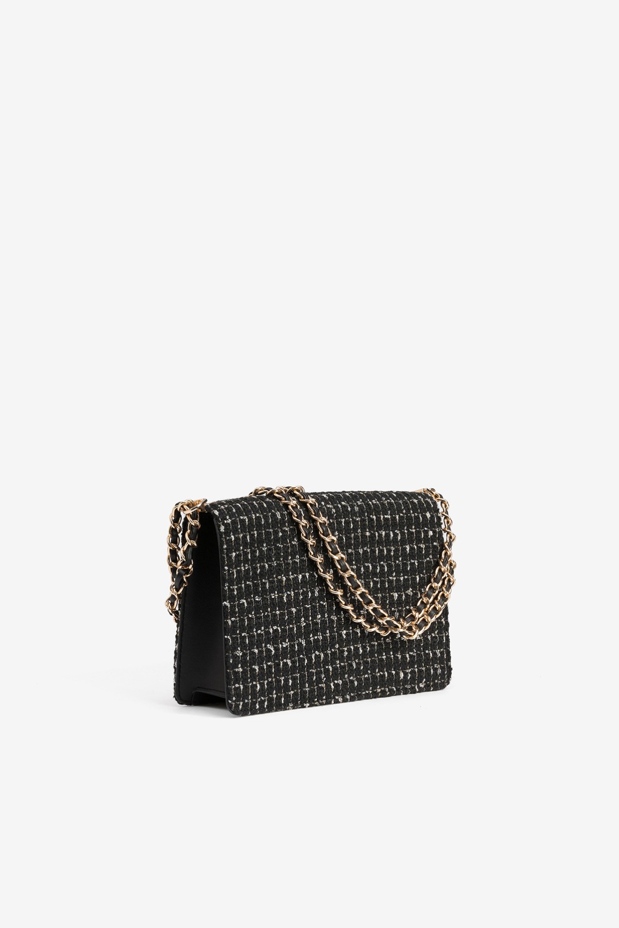 Chic Tweed Chain Wallet