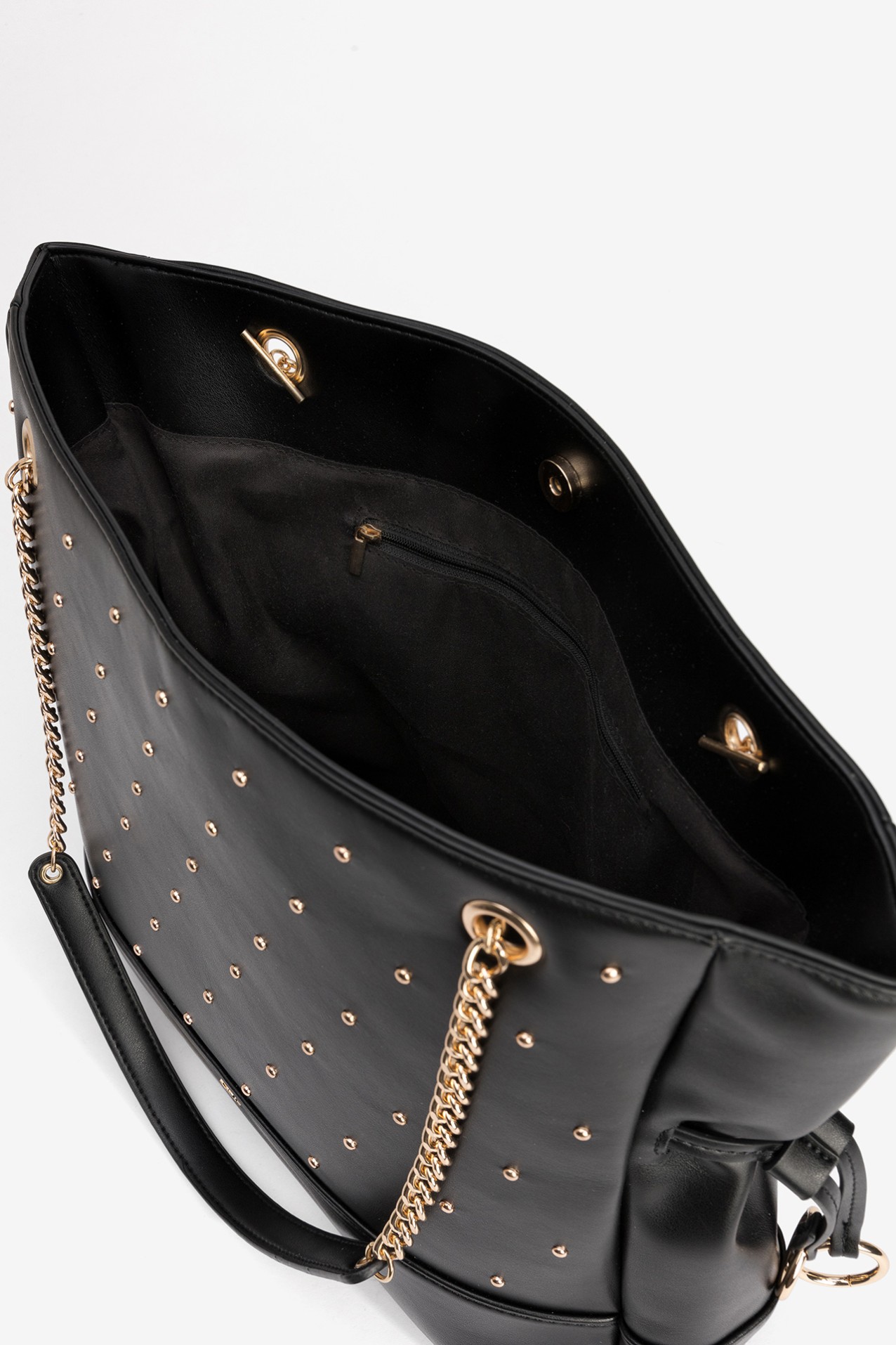 Black Studded Tote Bag