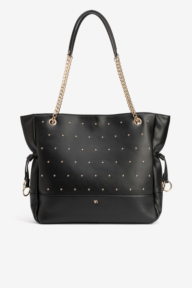 Black Studded Tote Bag