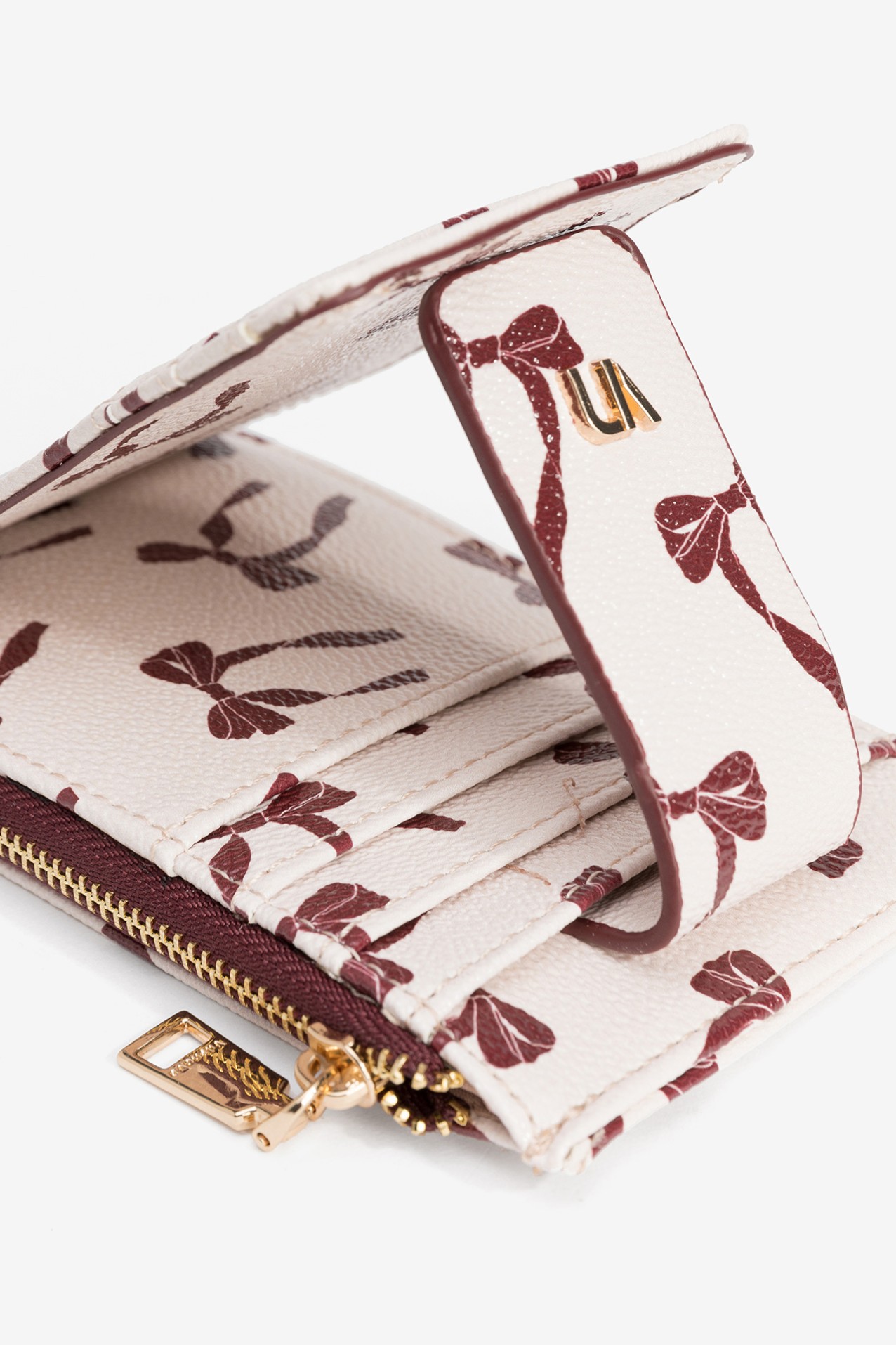 Beige Floral Coin Purse