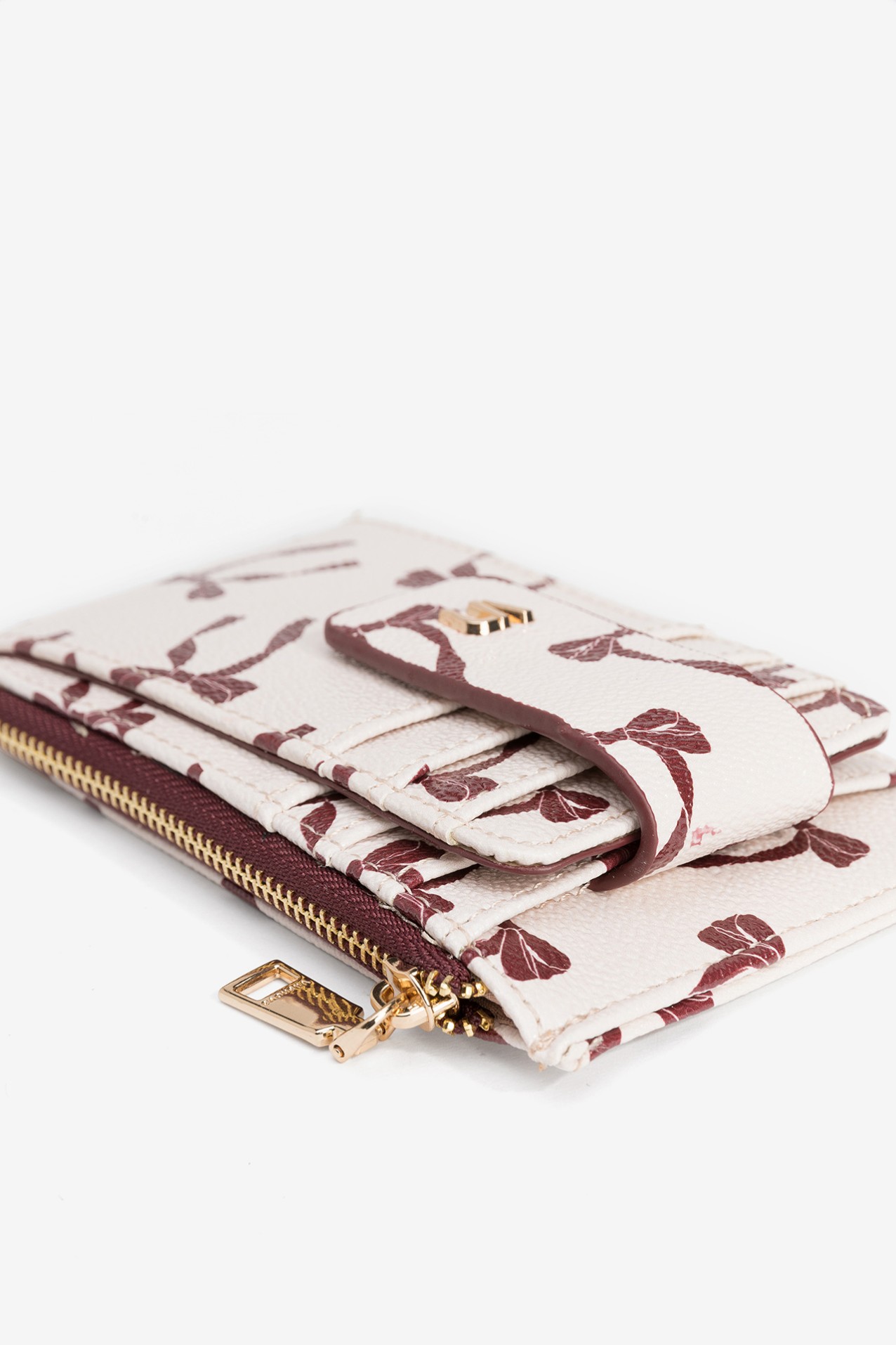 Beige Floral Coin Purse