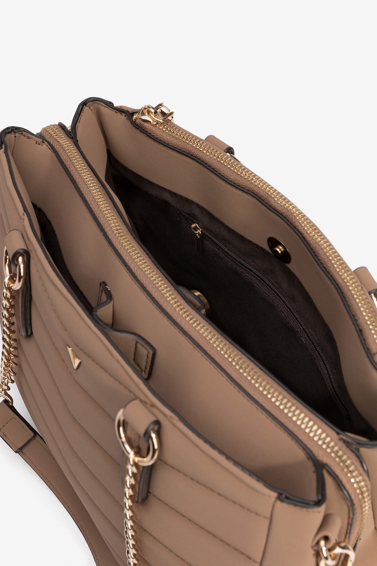 Bolso acolchado marrn