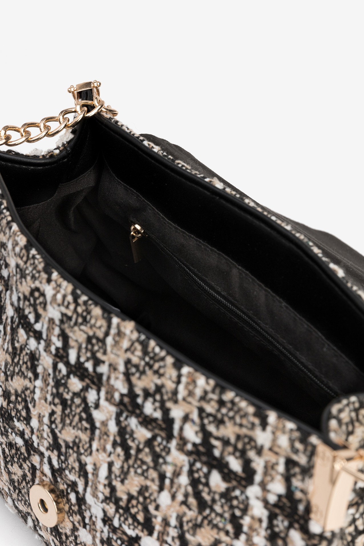 Bolso tweed con cadena