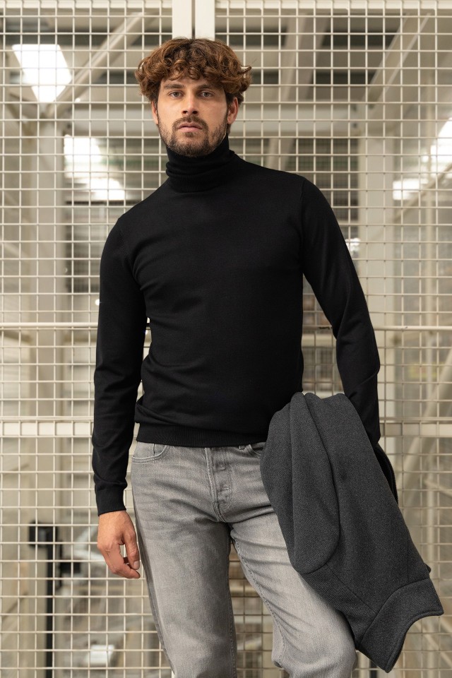 Black Turtleneck Sweater
