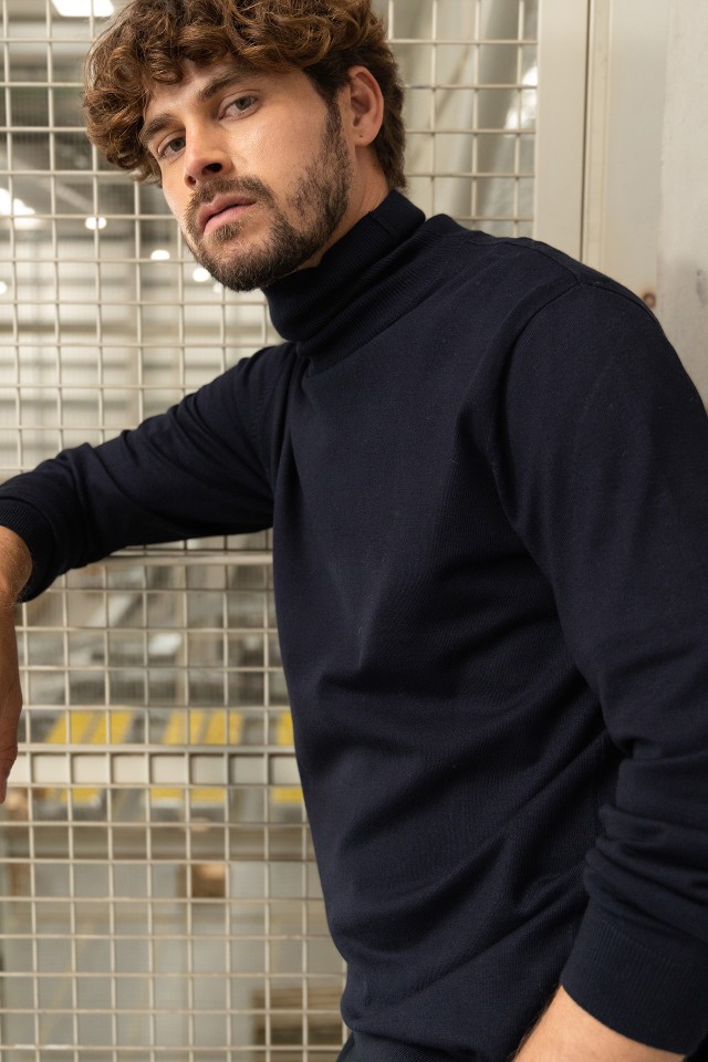 Dark Navy Turtleneck Sweater Dark Navy Turtleneck Sweater
