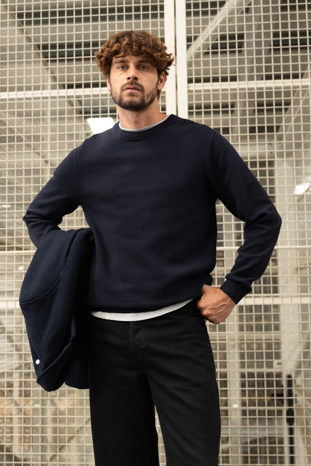 Dark Navy Knit Sweater