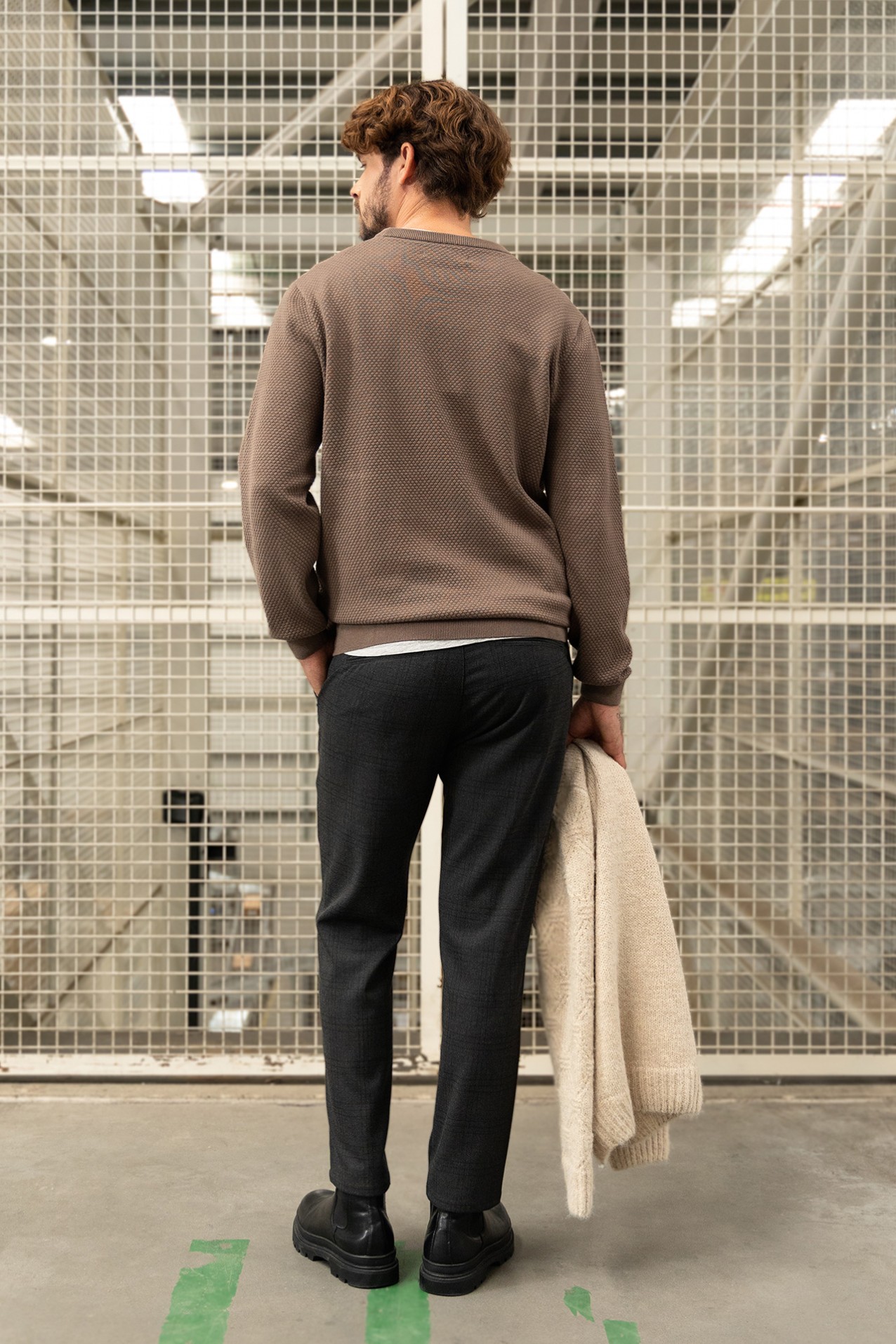 Dark Grey Cropped Chinos