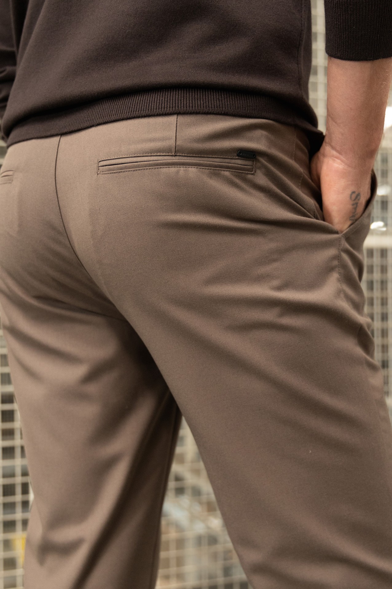 Light Brown Cropped Chinos