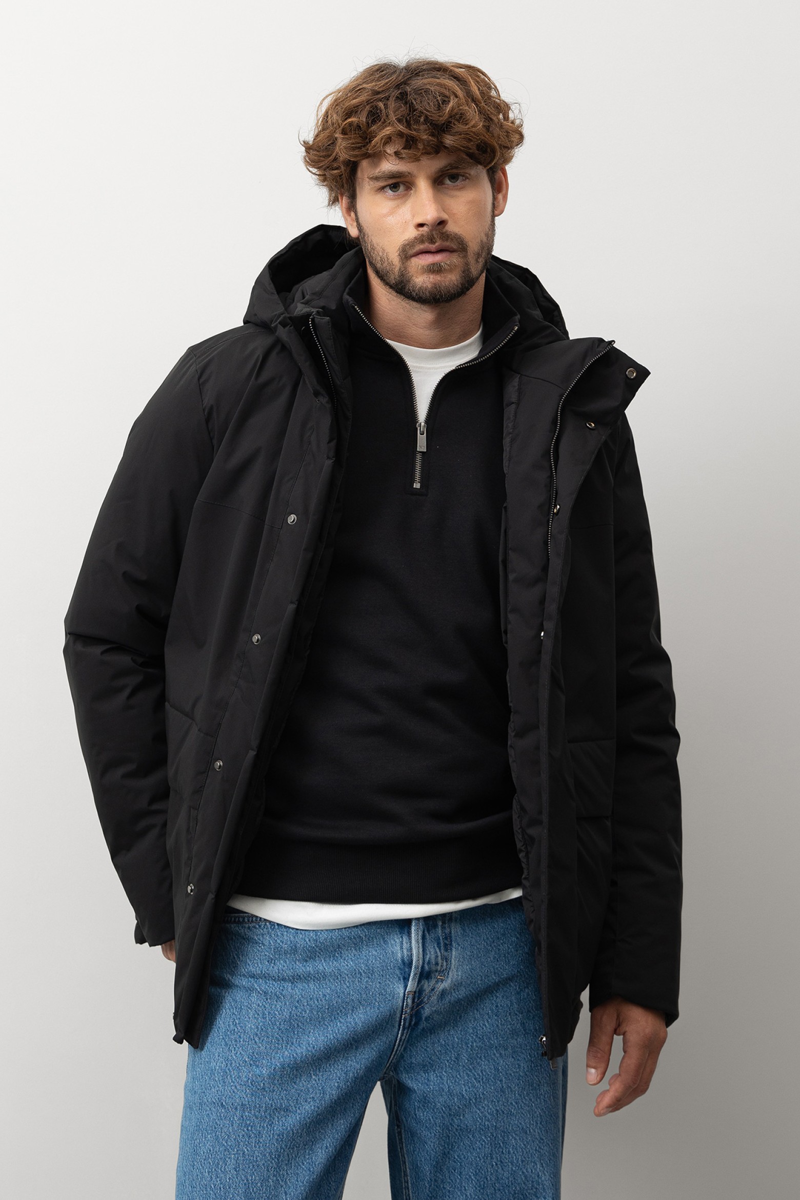 Casaco Preto Regular Masculino