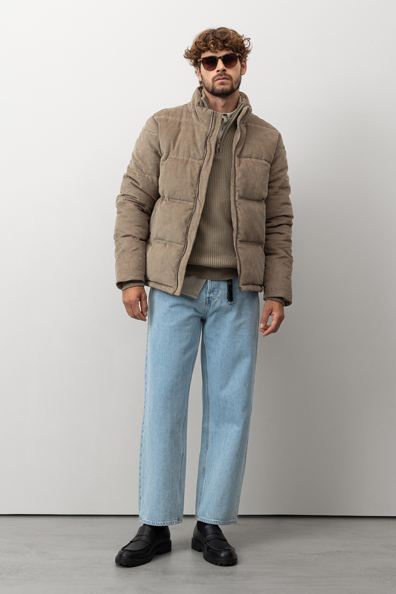 Casaco acolchado bege