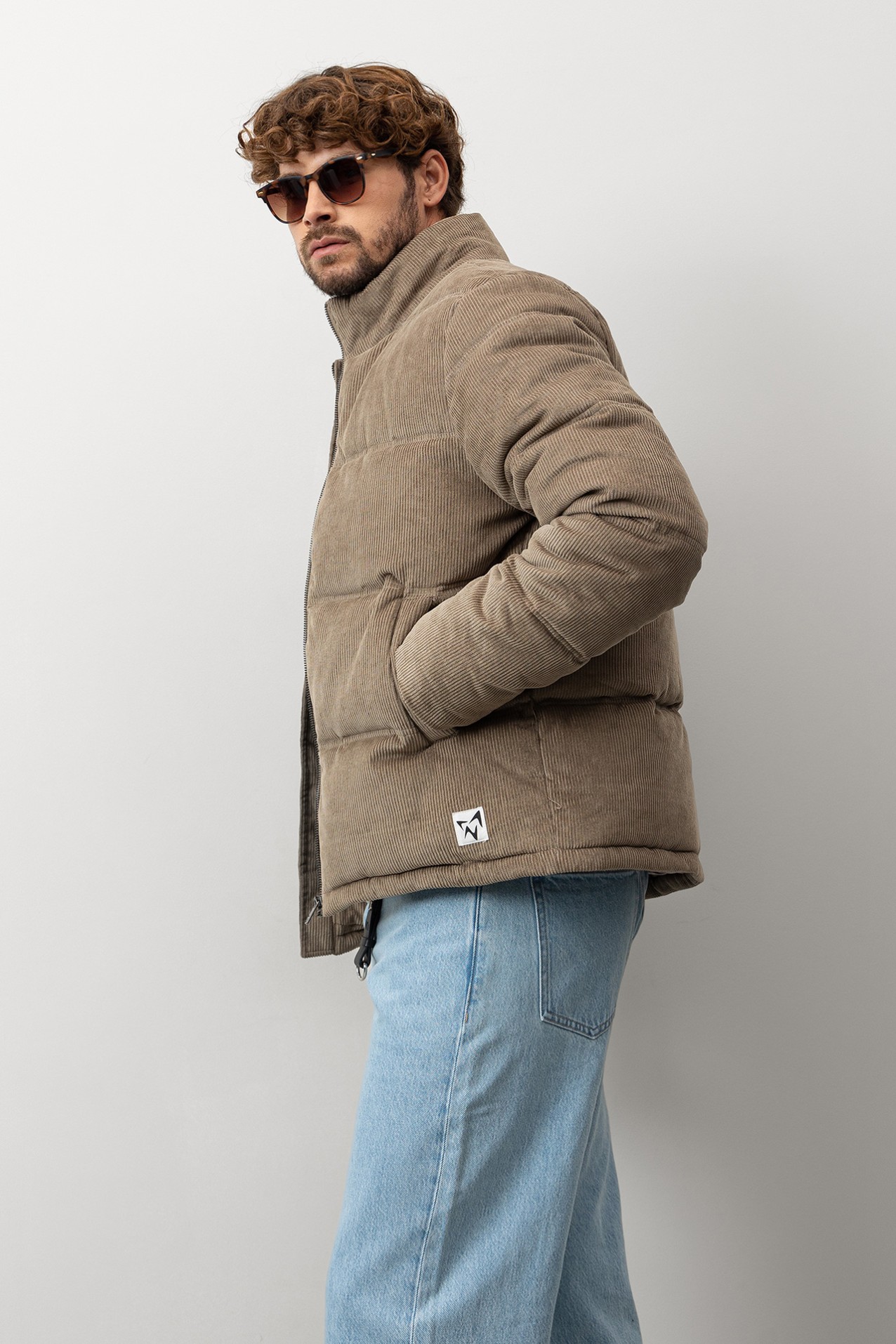 Casaco acolchado bege