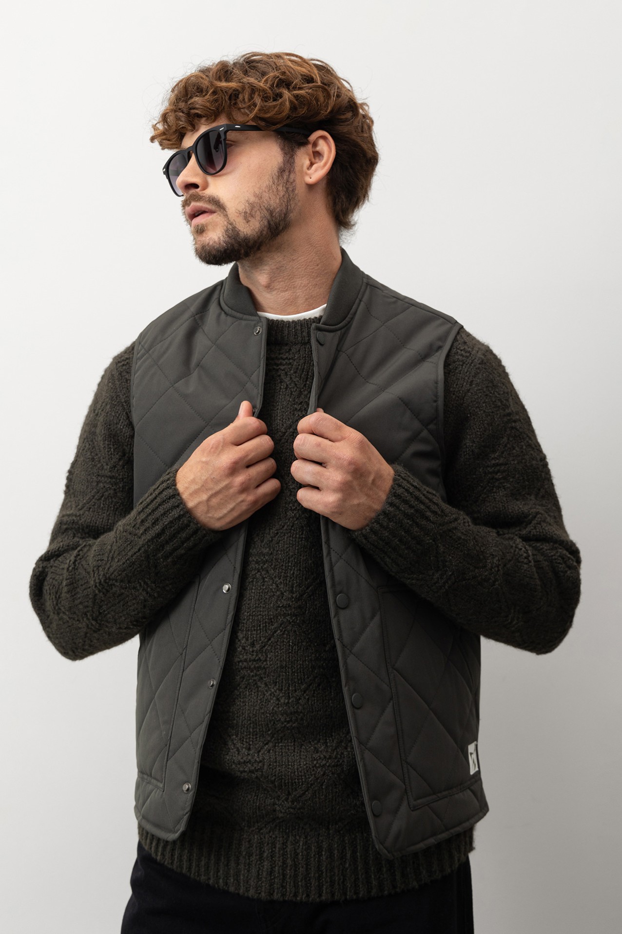 Dark Green Quilted Vest