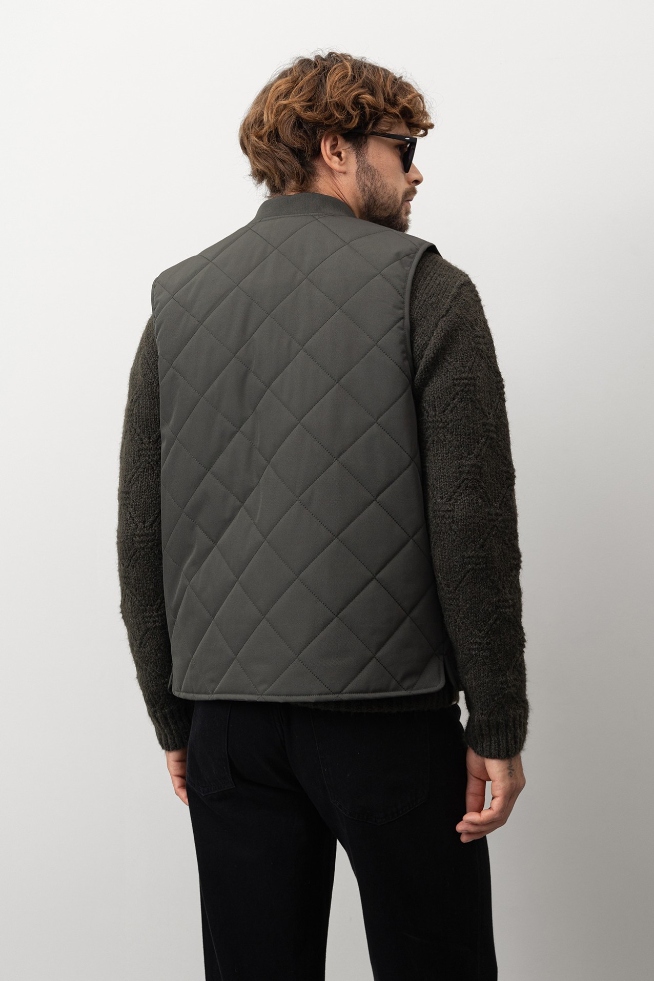 Dark Green Quilted Vest