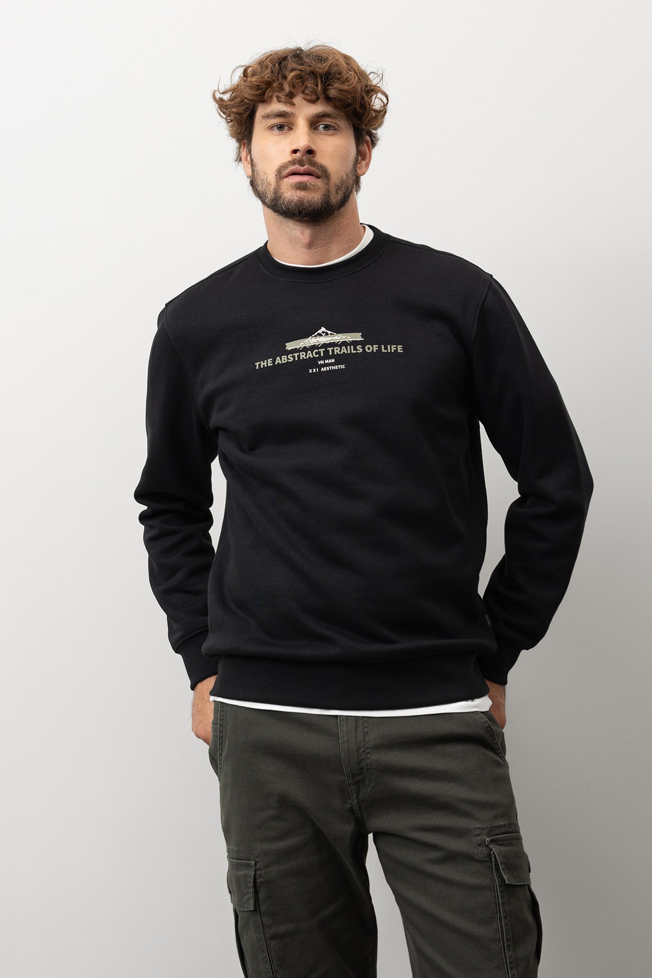 Black Regular Fit Sweatshirt