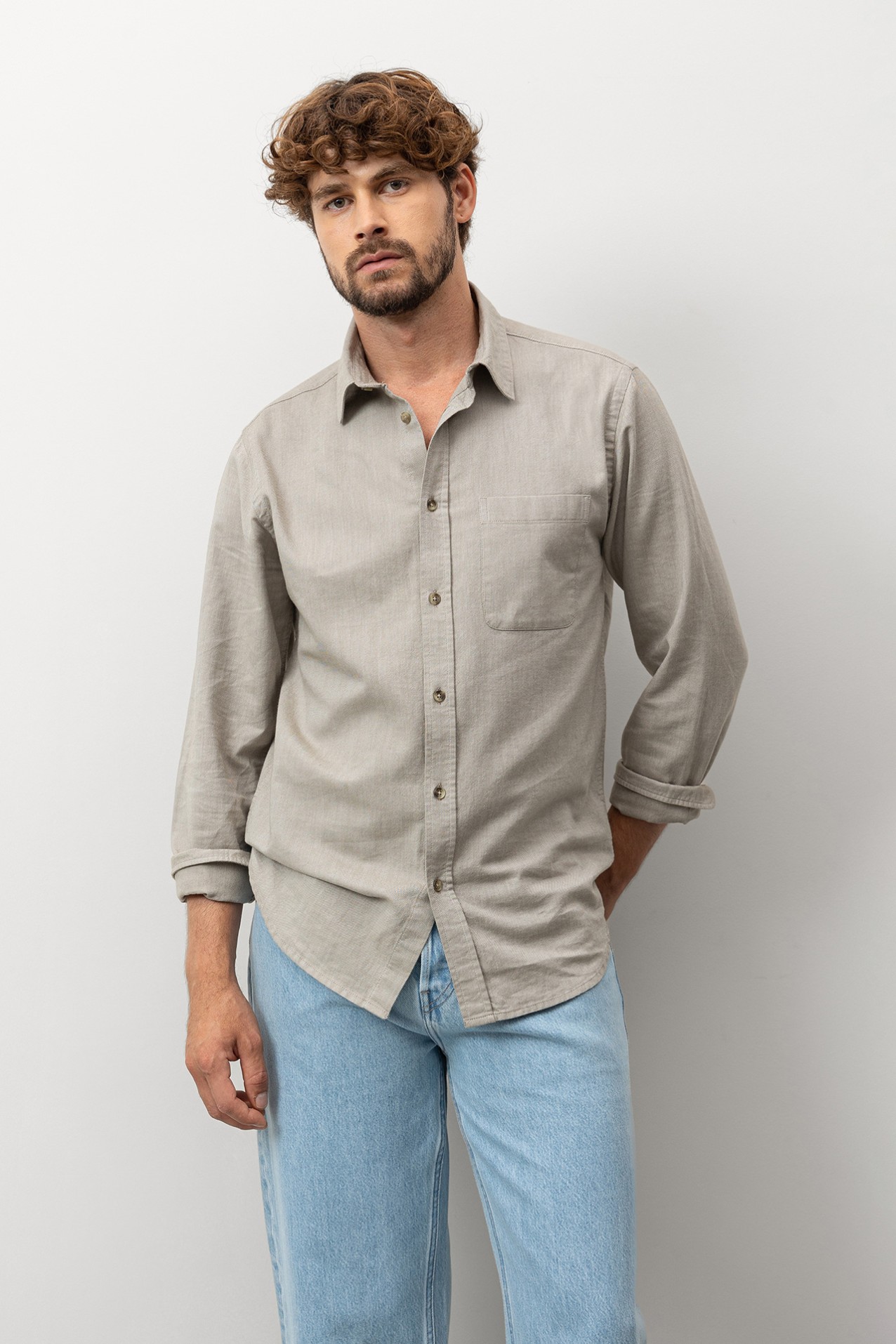 Casual Green Long Sleeve Shirt