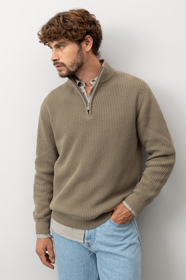 Camisola Tricotada Verde Masculina Camisola Tricotada Verde Masculina