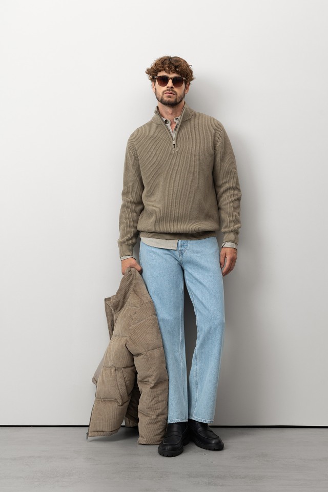 Camisola Tricotada Verde Masculina Camisola Tricotada Verde Masculina