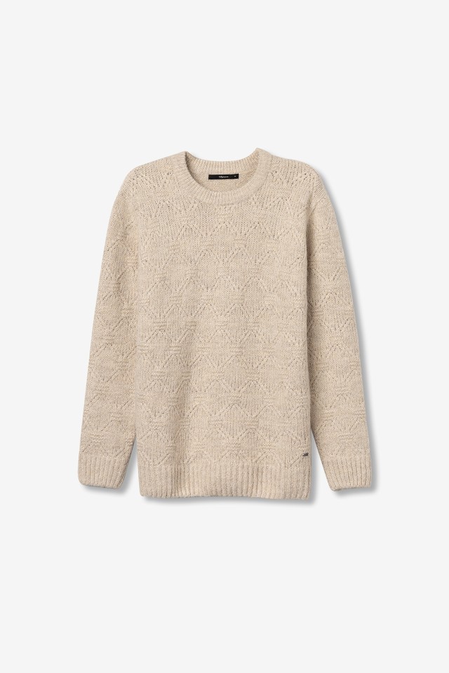 Camisola tricotada beige
