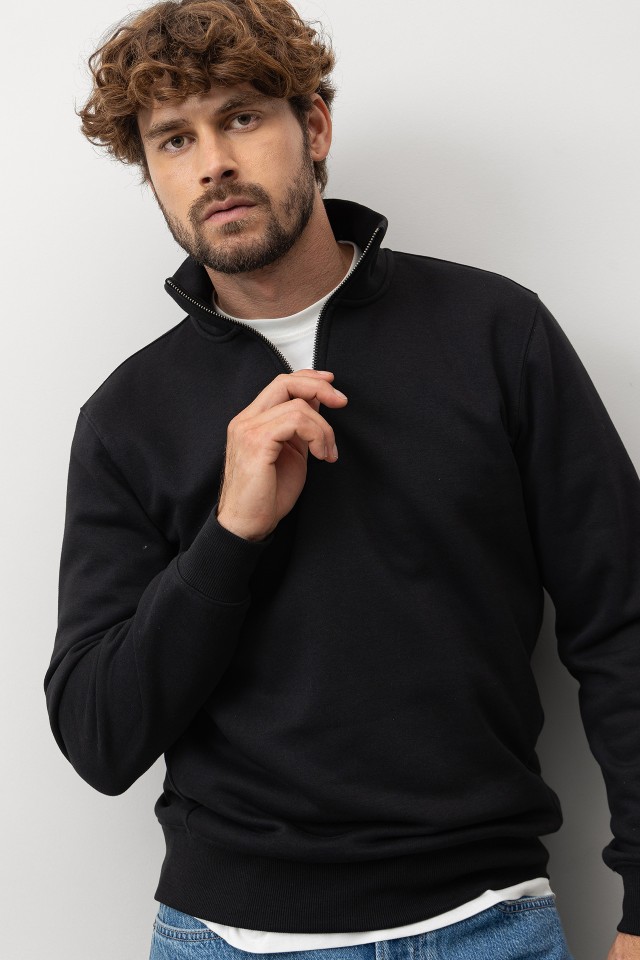 Black Regular Fit Sweatshirt Black Regular Fit Sweatshirt