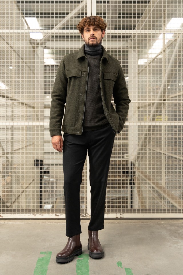 Slim Black Chino Trousers