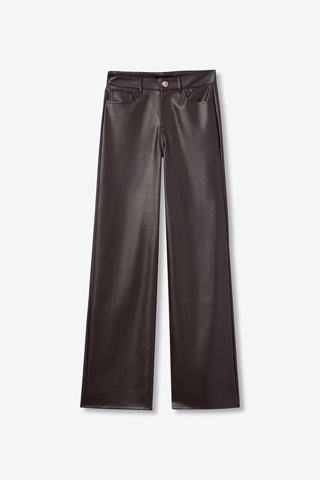 Dark Brown Wide-Leg Trousers