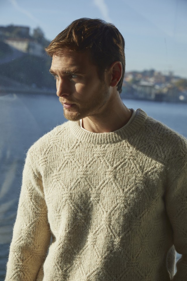 Beige Textured Knit Sweater