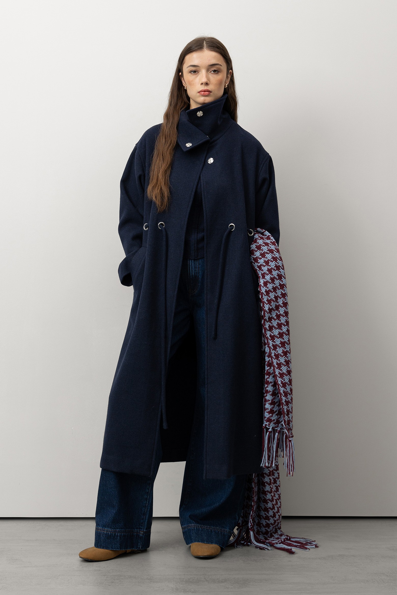 Long Coat with Rope Belt