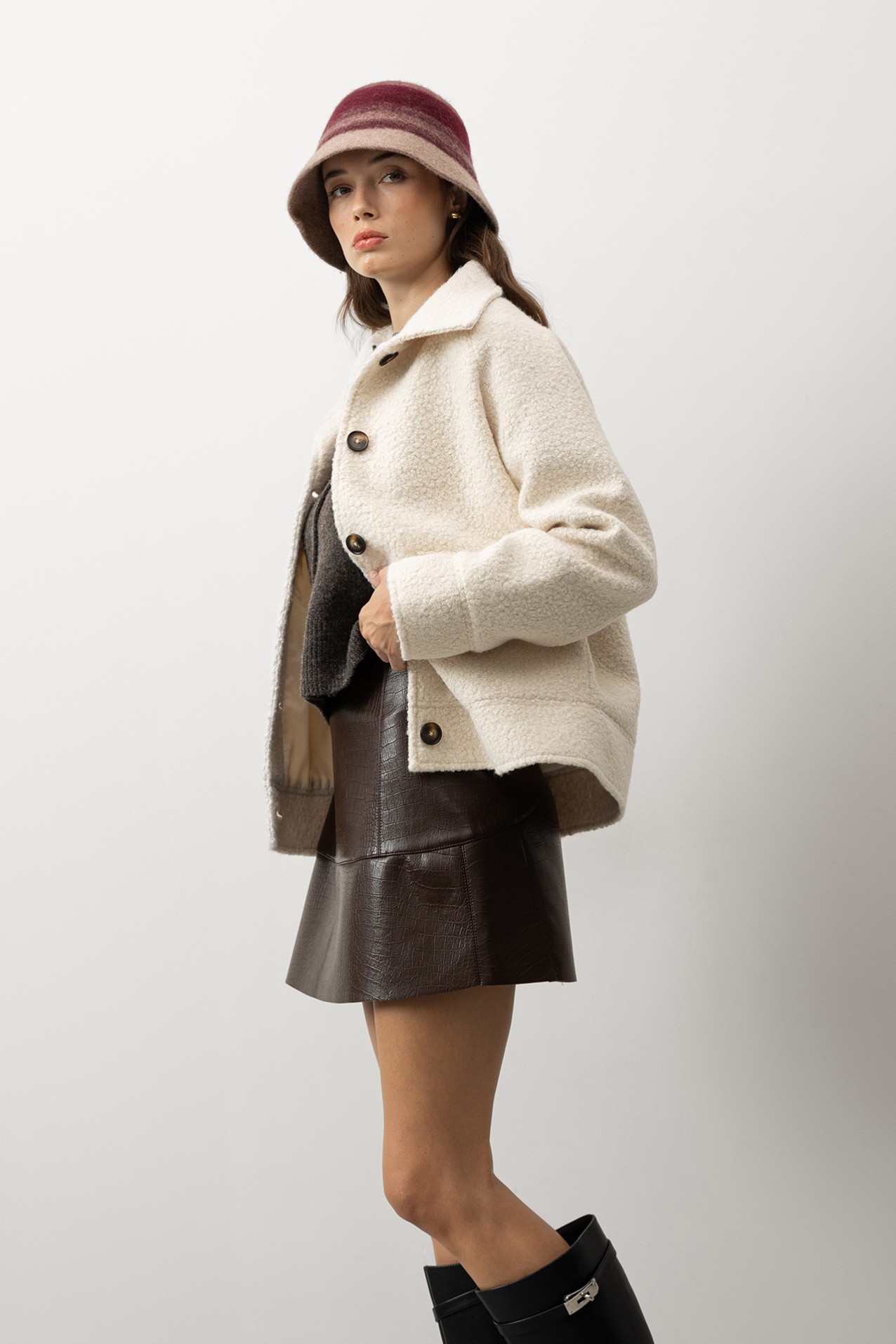 Relaxed Fit Boucl Jacket