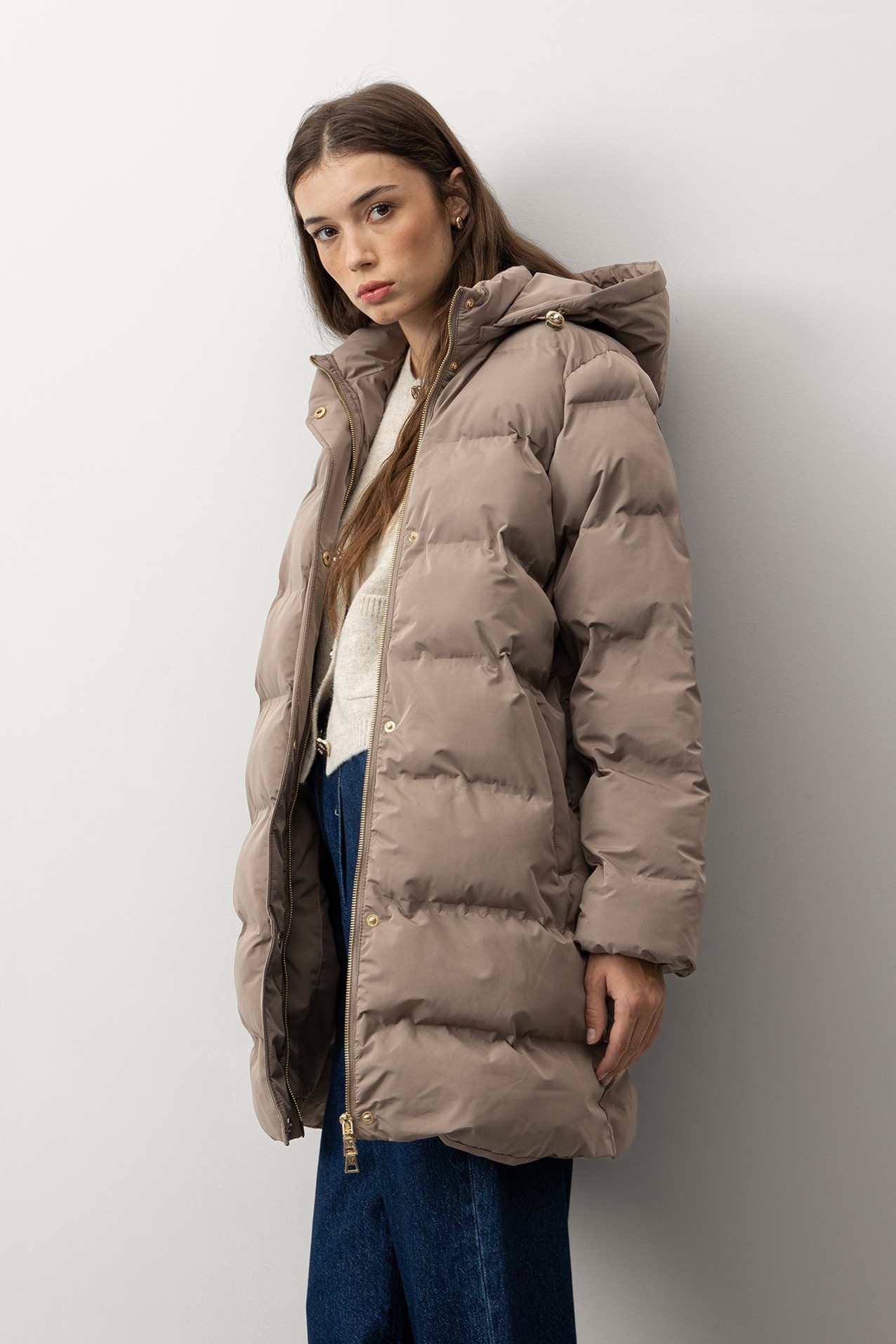 Casaco Comprido Relaxed Bege