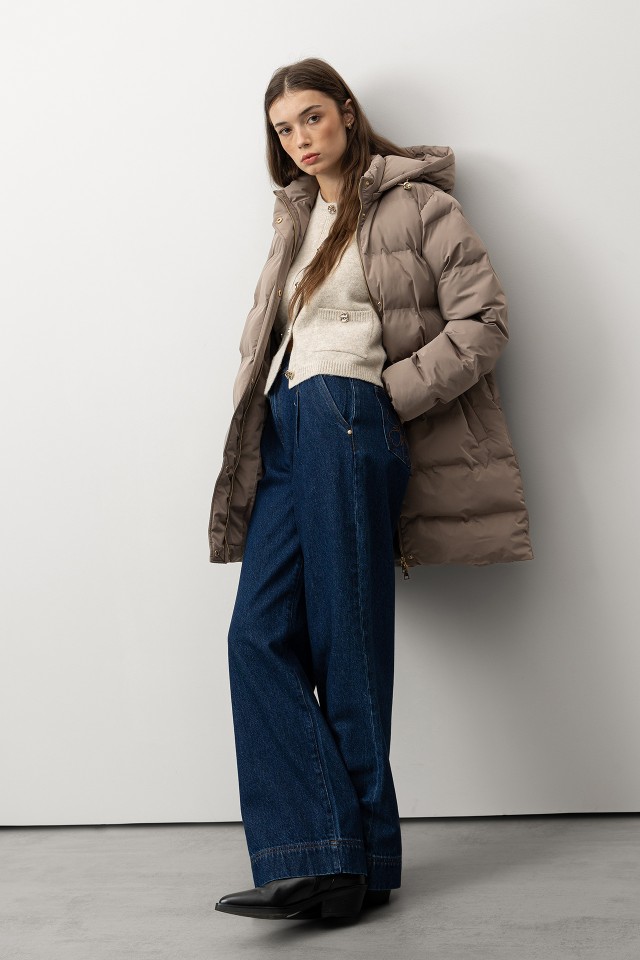 Casaco Comprido Relaxed Bege Casaco Comprido Relaxed Bege