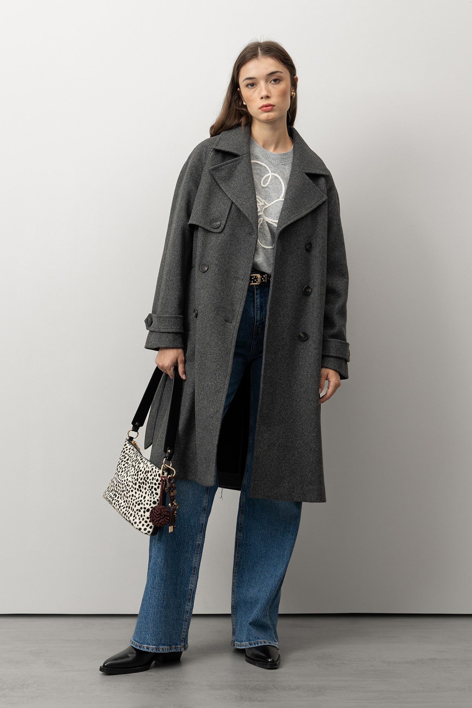 Wool-Effect Trench Coat